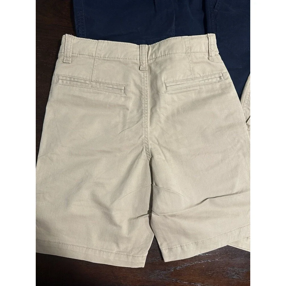 Gap Boys Uniform Twill Shorts Adjustable Waist - Lot Of 4 -Sz 12- 2 Navy 2 Khaki